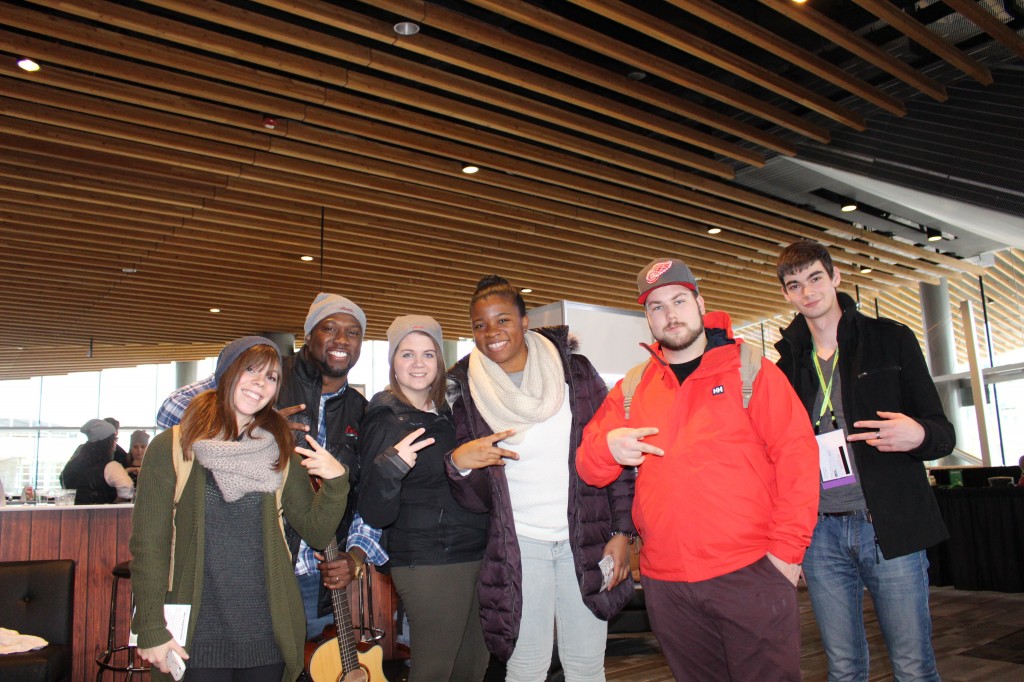 SaulPaul taking a photo with new fans, PCMA U students