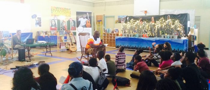SaulPaul Reading his book Rise to the kids at Freedom School Austin