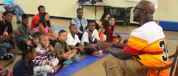 SaulPaul Talking to the Kids at Freedom School Austin